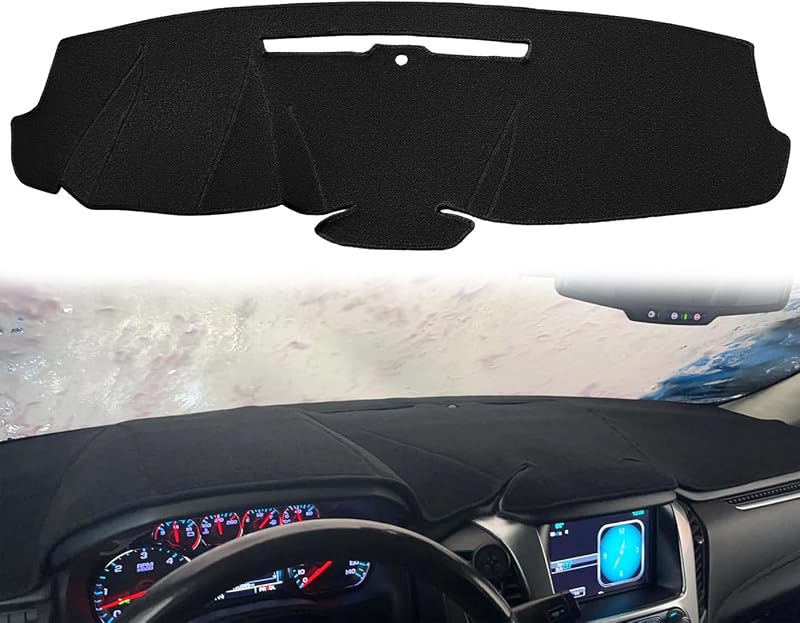 Yiz Dash Cover Mat para GMC Yukon 2015-2020 (negro) J133 | Compatible con Chevy Chevrolet Tahoe Suburban 2015-2020, sin alerta de colisión frontal y pantalla frontal, alfombra para cubierta de tablero