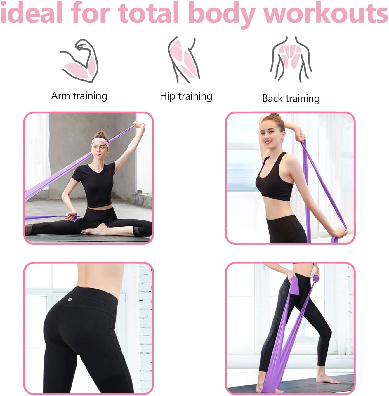 CKE Resistance Bands Set Exercise Bands Professional Latex Resistance Bands for Physical Therapy Pilates Yoga Rehab Strength Training Elastic Bands for Exercise Workout Bands for Home