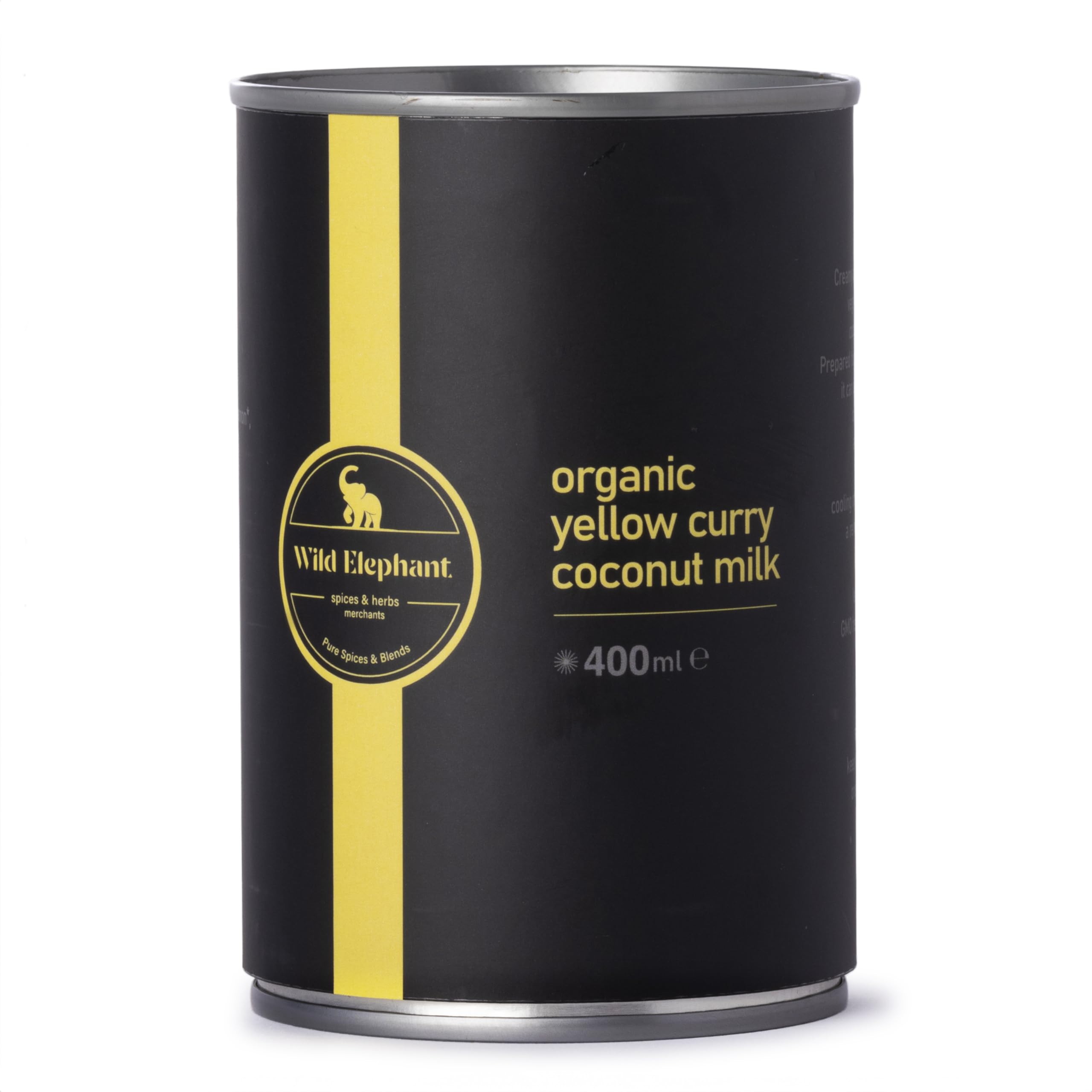 Wild Elephant Organic Yellow Curry Coconut Milk 400ml - Ready-to-Cook Thai Base, No Artificial Additives - For Mild Curries & Soups - Packed in UK