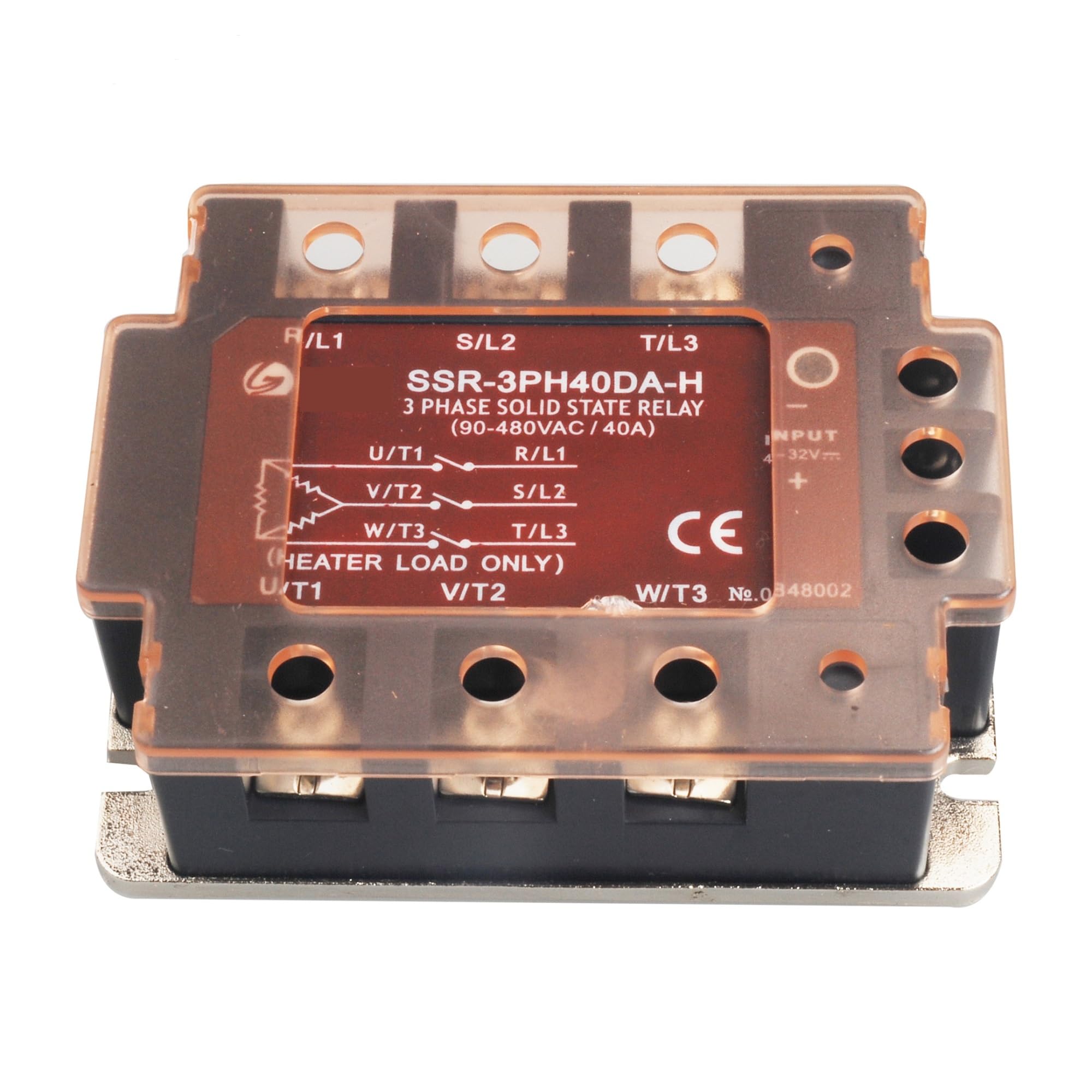 SSR-3PH40DA-H Three Phase Solid State Relay AC 5V 12V 24VDC Input Output 480VAC 10A 25A 40A 60A LED SSR Control Relay Board(10A)