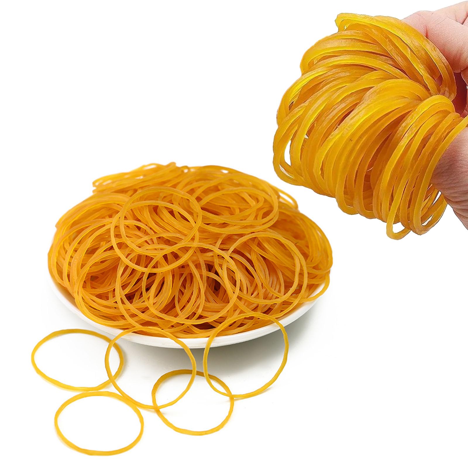 Elastic Bands 600 PCS Yellow Strong Rubber Bands Size 25mm 1inch Small Elastic Band High Elasticity Rubber Bands for Pens Paper Office Home School Supplies