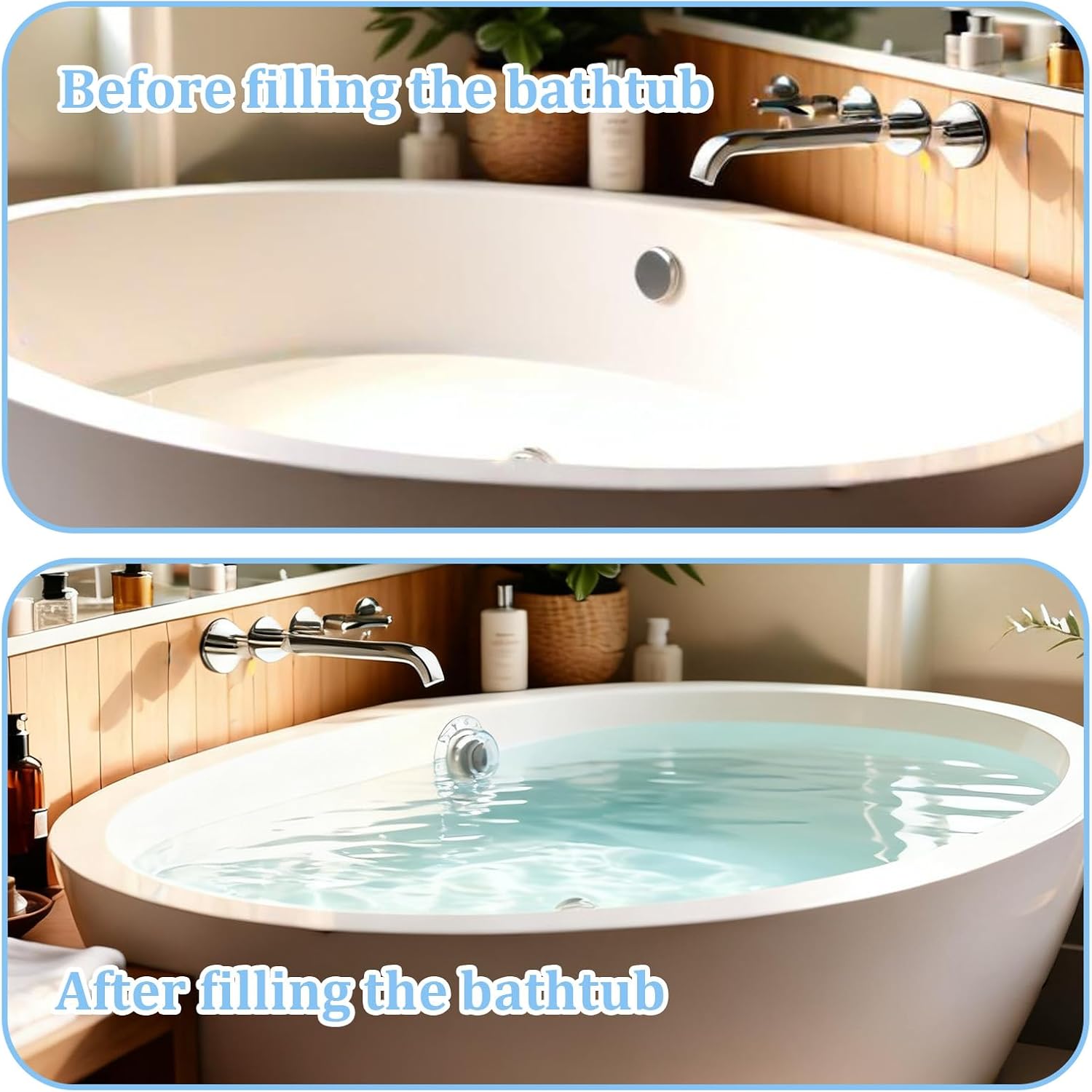2 Pcs 6.1 Inch Transparent PVC Bath Stoppers, Bathtub Stoppers image 4