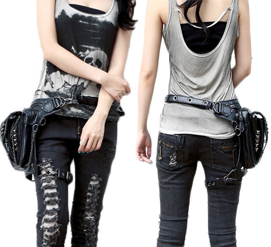 Hommes Femmes Punk Multi-usages Tactique Goutte Jambe Bras Sac Pack Hanche Ceinture Taille Sacs Banane Sport Sac À Bandoulière Sacs Banane Ville