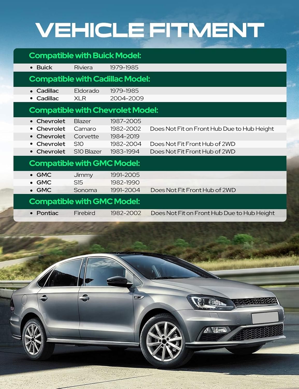 YHTAUTO 4PCS 5x4.75 to 5x4.5 Wheel Adapters 1 inch Fit Chevrolet Camaro, Corvette, GMC Jimmy, Cadillac XLR, Buick Riviera, Pontiac Firebird, 5x120.7 to 5x114.3 5 Lug w/ M12x1.5, 73 mm Center Bore