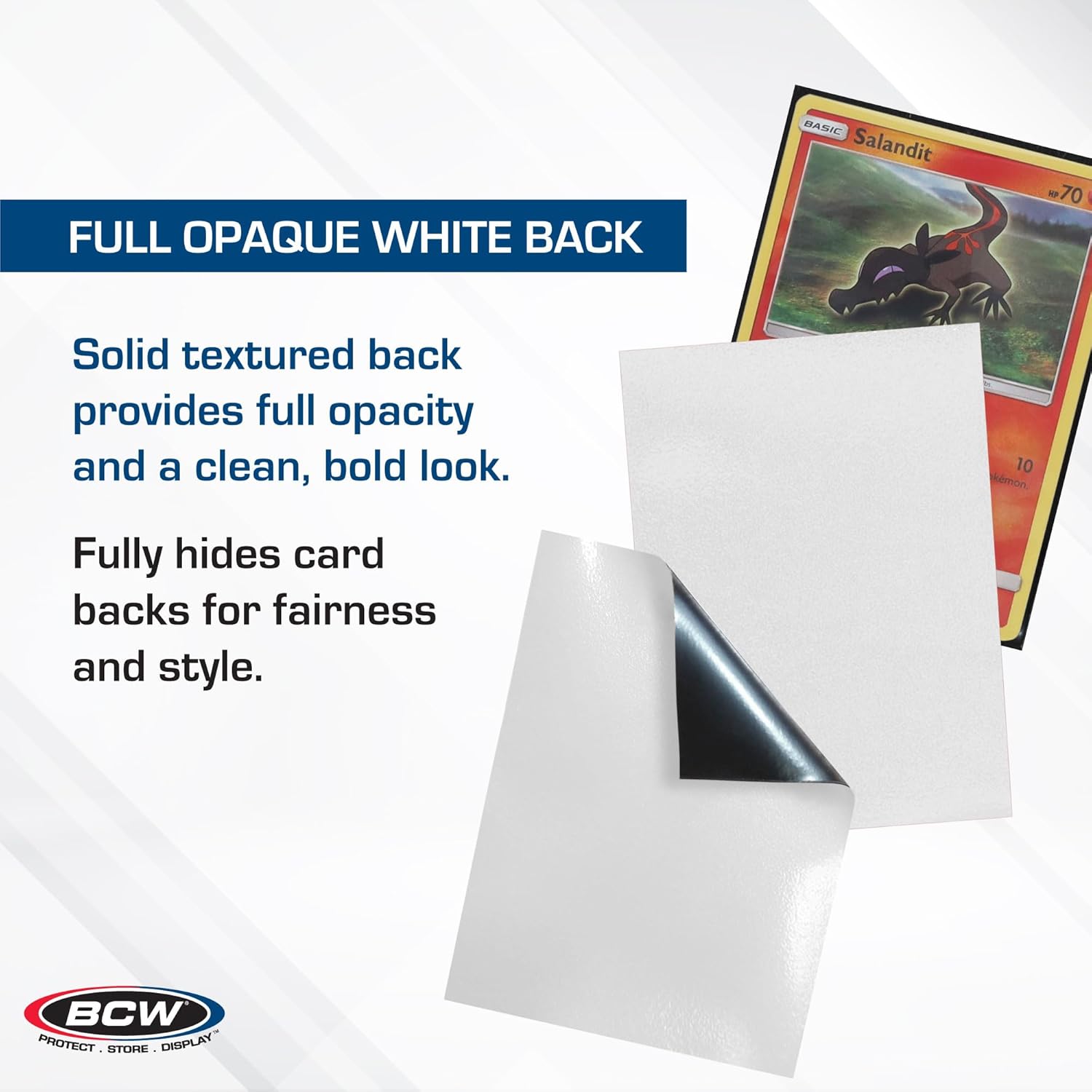 BCW Elite2 Glossy Card Sleeves – White | Crystal-Clear Front | Textured Back | Fits 2.5" x 3.5" Cards - 100 Ct
