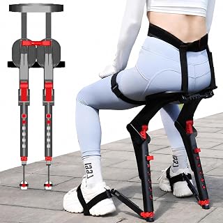 JEDAL 装着式ウェアラブルチェア レッド 耐荷重150kg 高さ5段階・角度2段階・幅3段階調節 肩掛けバッグ付き | レッド、耐荷重150kg、ナイロン・ガラス繊維、高さ5段階・角度2段階・幅3段階調節、肩掛けバッグ付属