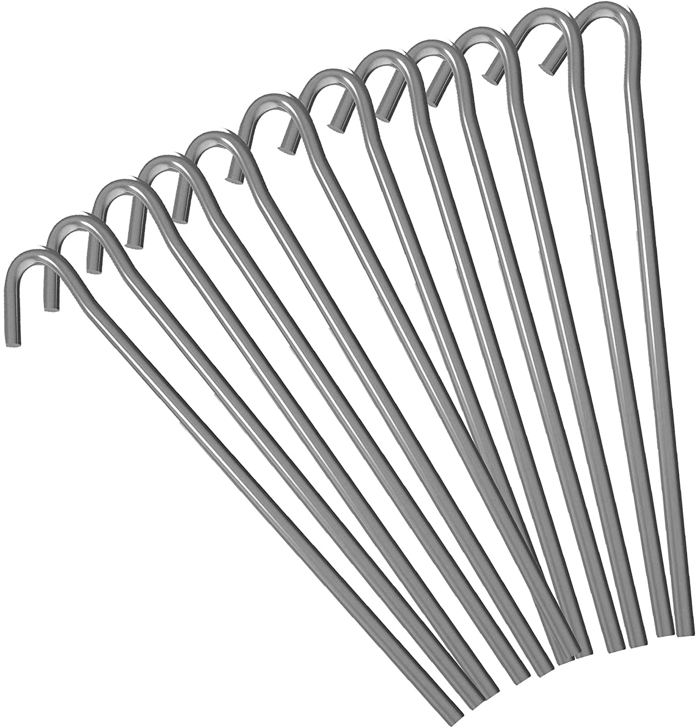 SKYTE® Galvanised Tent Pegs Pack of 50 Metal Heavy Duty Camping Tent Pegs Long Life Strong Steel 9” Rust Free Hooks for Hard Ground