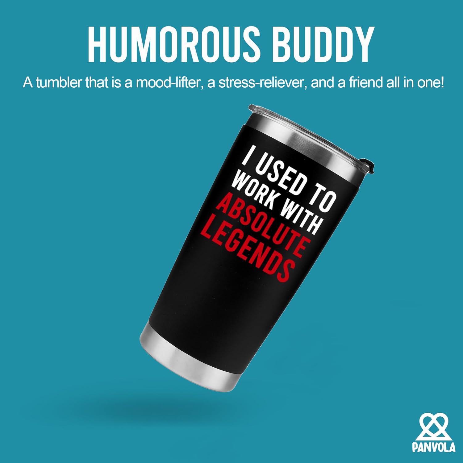 Panvola I Used To Work With Absolute Legend Vacuum Insulated Tumbler Farewell Going Away Gift For Coworker Retirement Gifts For Grandma Grandpa Dad Husband Office Stainless Steel (Black, 20 Ounces) - Image 2