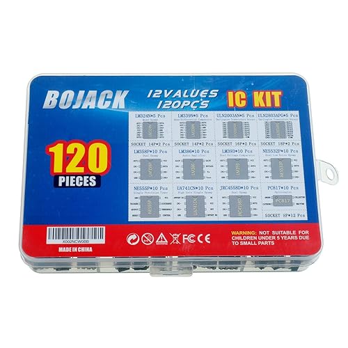 Miniatura 4 de BOJACK 12 valores 120 unids Opamp temporizador Darlington Fotacoplador LM324 LM339 ULN2003AN ULN2803APG LM358P LM386 LM393 NE5532P NE555P UA741CN