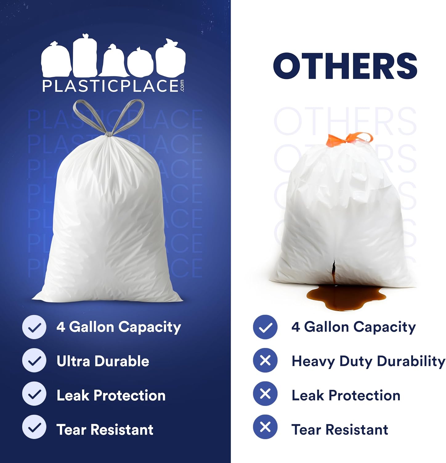 Plasticplace 4 Gallon Trash Bags │ 0.7 Mil │ Lavender and Soft Vanilla Scented Garbage Can Liners │ 17" x 16" (200 Count)