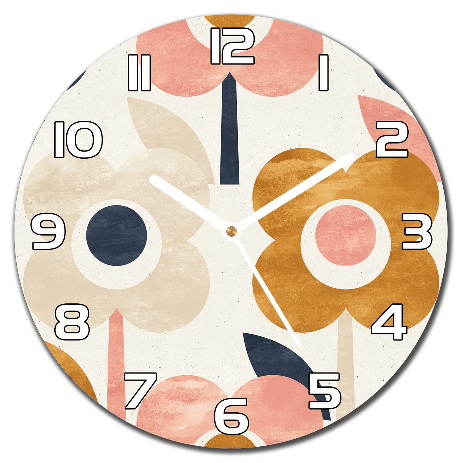 Horloge en verre de sécurité robuste et design floral 30 cm