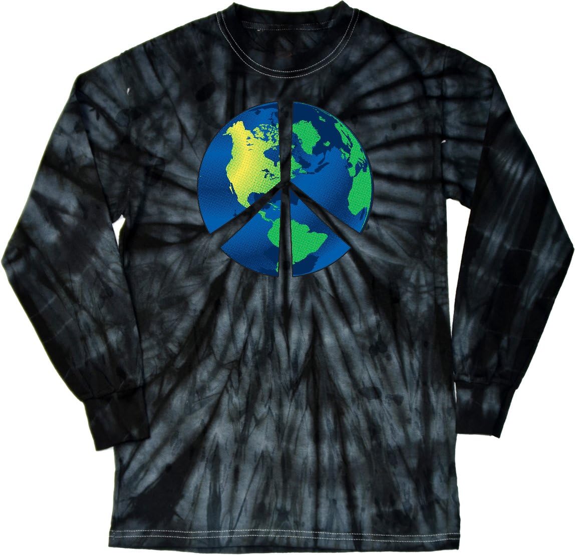 Buy Cool Shirts Peace Sign T-Shirt Blue Earth Long Sleeve Tie Dye