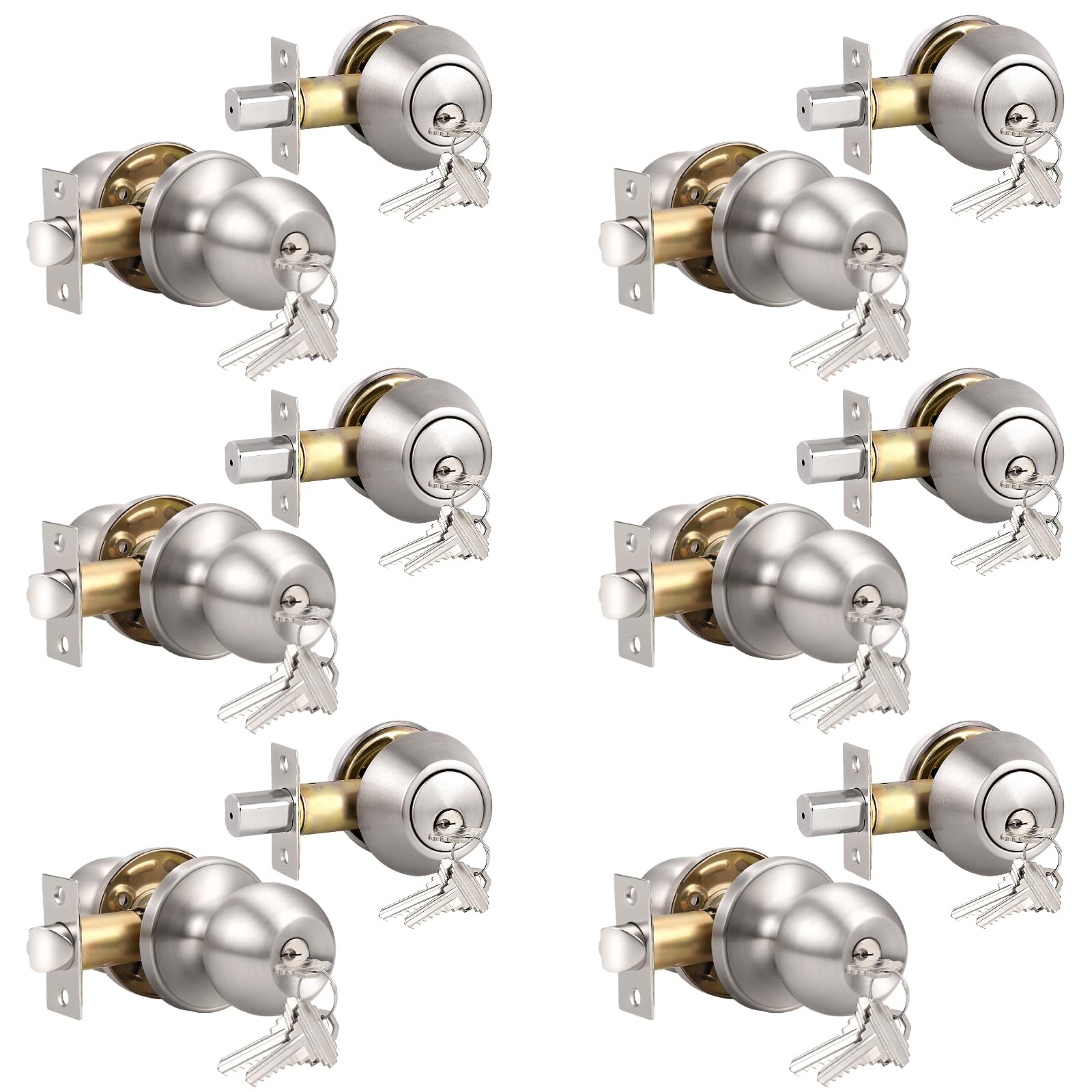 Stainless Steel Door Knobs - Keyed Alike Locks -14