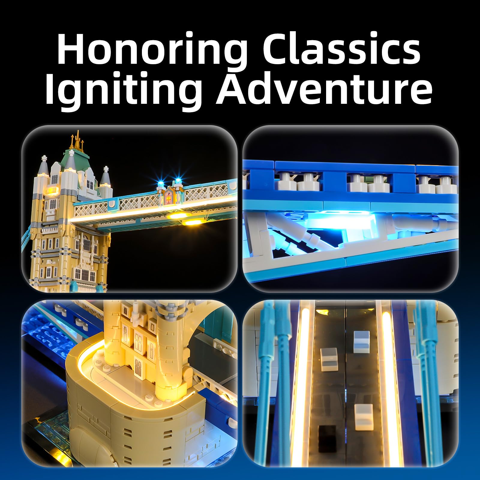 YEABRICKS Światło LED do Lego-21067 Architecture Tower Bridge Model klocków (zestaw LEGO nie jest dołączony)