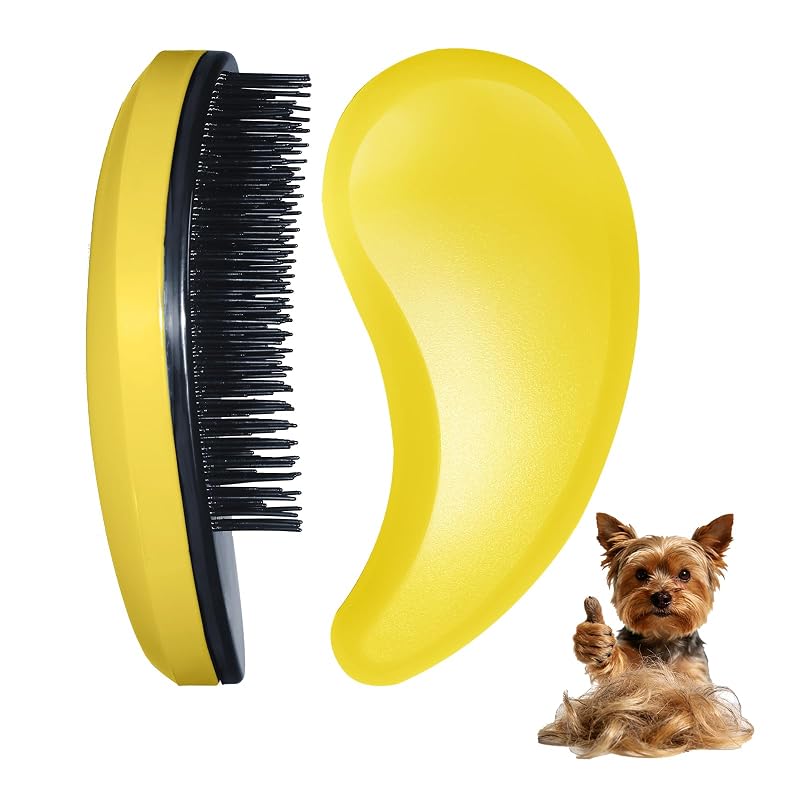 Escova para cães pequenos com cerdas macias de TPEE MAEELOU, Amarela