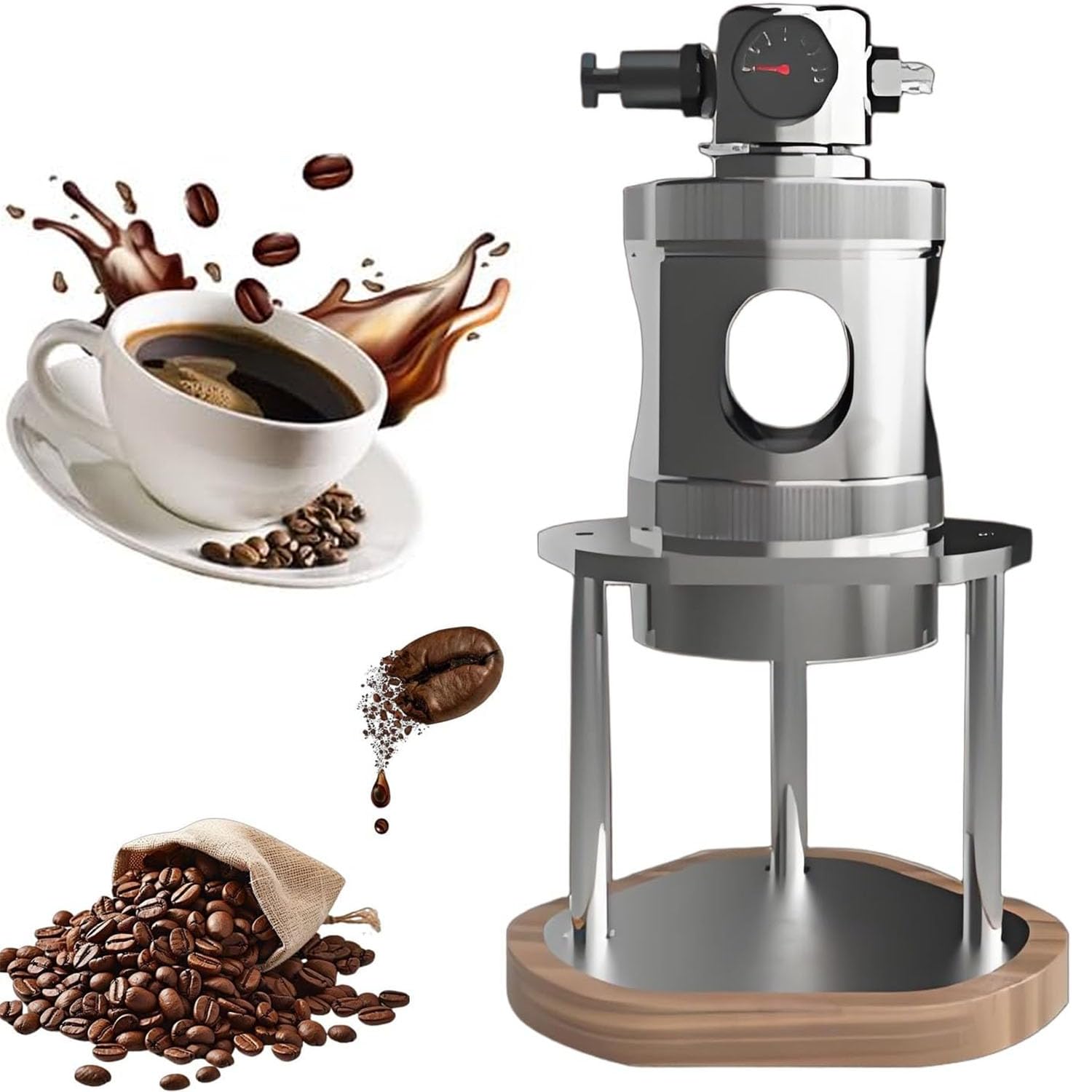 Machine à café pneumatique portable expresso manuelle avec manomètre de pression 80 ml