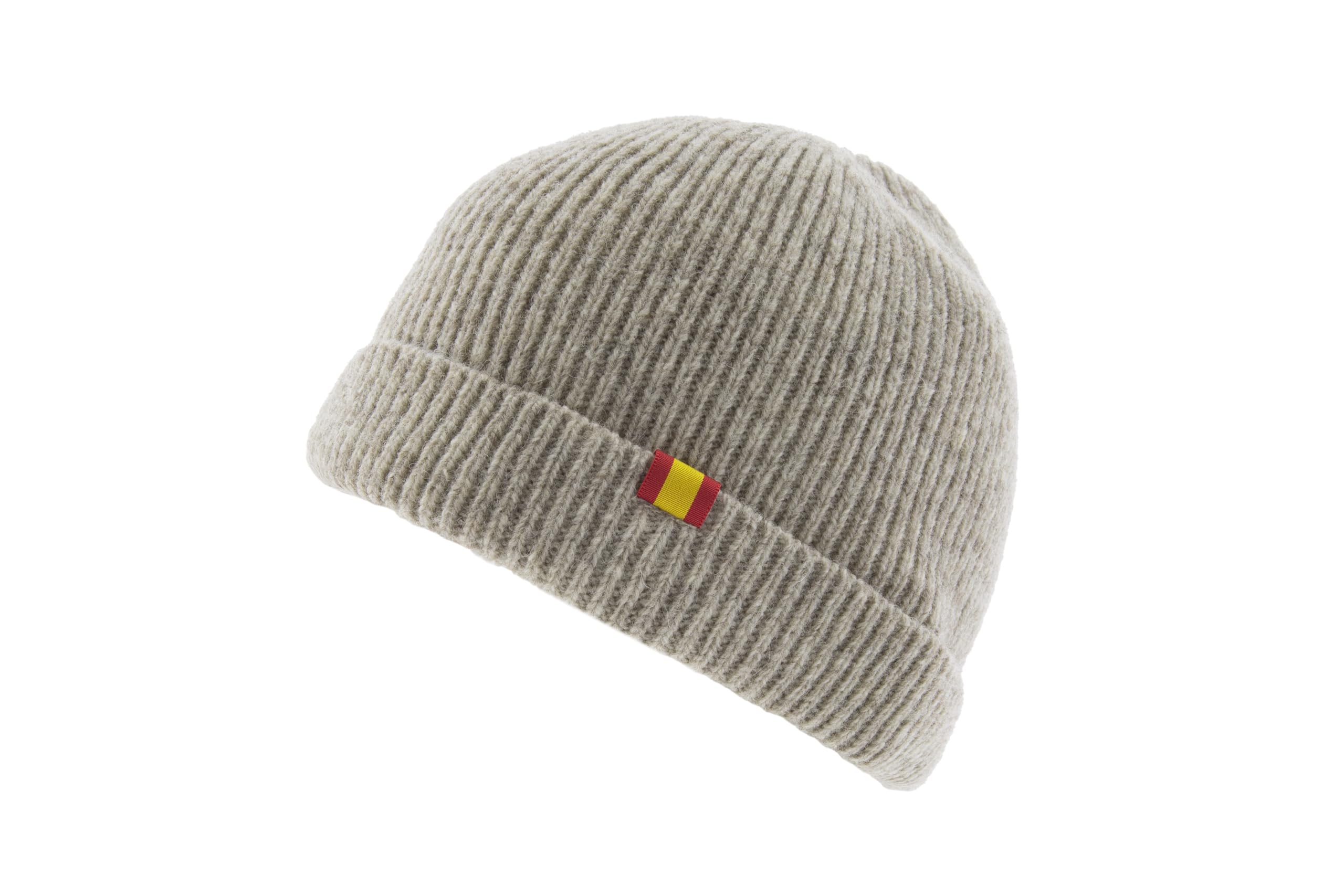 Gorro 100% Lana Merino Bandera de España. Fabricación Nacional y Artesanal. Confeccionado a Mano. Gorro Lana Hombre. Gorro Lana Mujer.