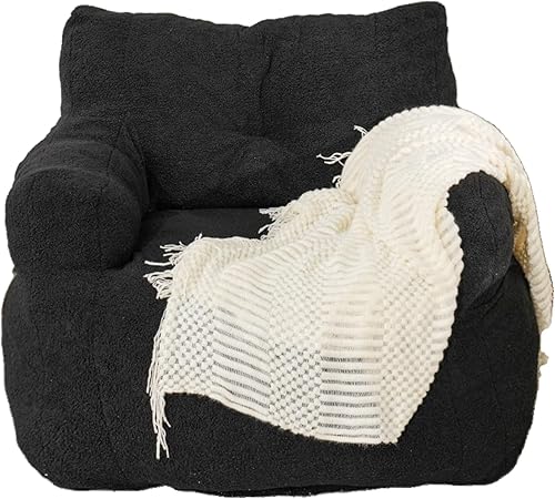 Miniatura 3 de DKLGG Puf, sillas grandes para adultos y adolescentes, sillones con relleno de esponja, tela de peluche, sofá suave para sala de estar, dormitorio,