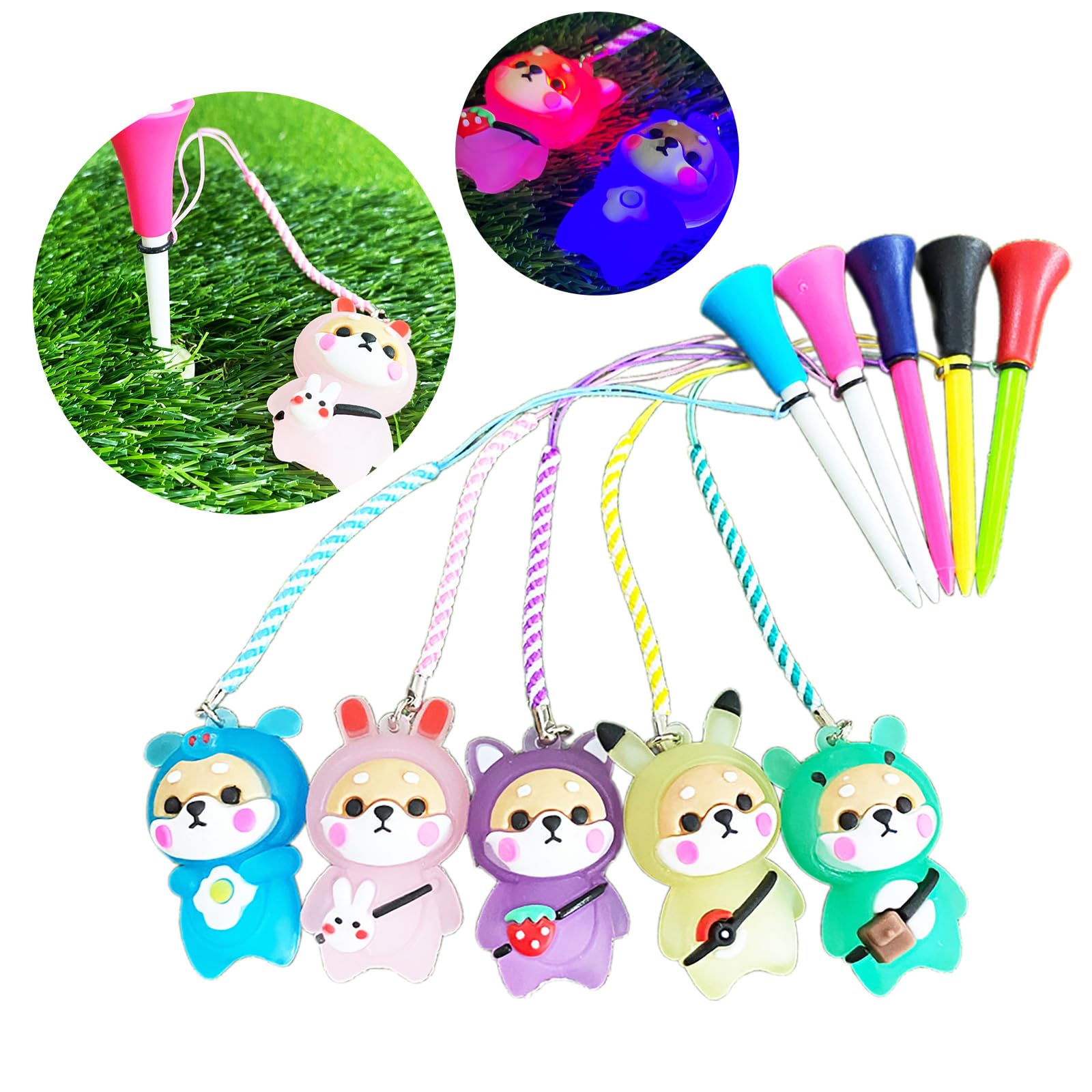 Qsvbeeqj Tees Cartoon Tees Ball Base Ball Support Tees Ball Tees Driver Training Tool with Rope Ball Support