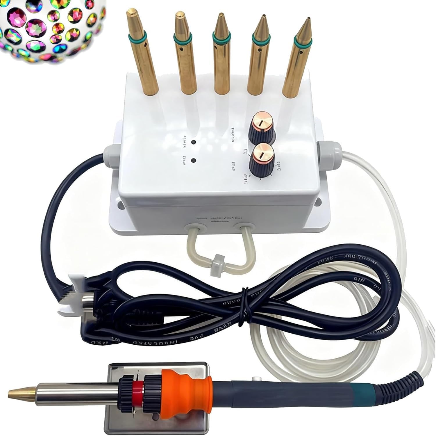 GYKOZY Hotfix Rhinestones Applicator Setter, Self Priming Hotfix Applicator Tool, Bedazzling Tool Kit, Adjustable Temperature and Suction, for Clothes Fabric Crafts