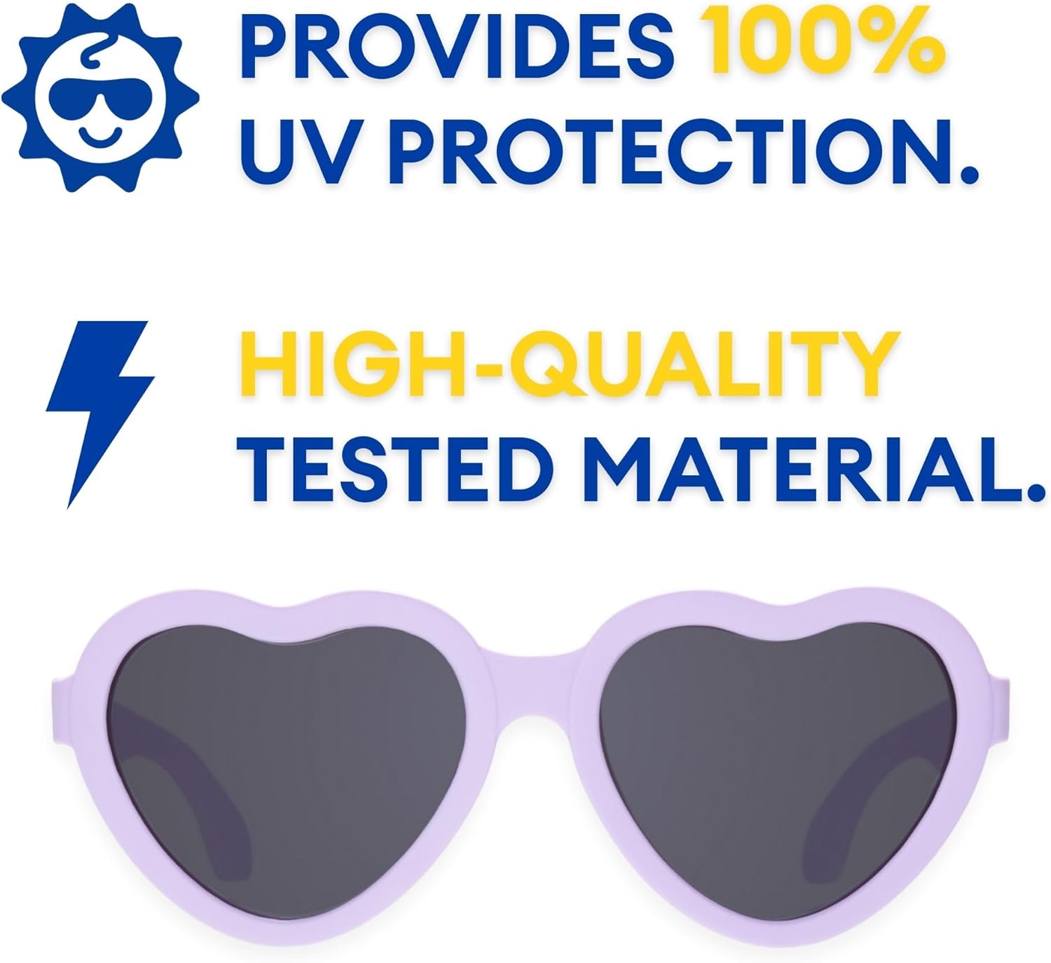 Babiators Hearts Baby & Toddler Sunglasses | 100% UV Protection, Shatter-Resistant, Flexible Rubber Frames