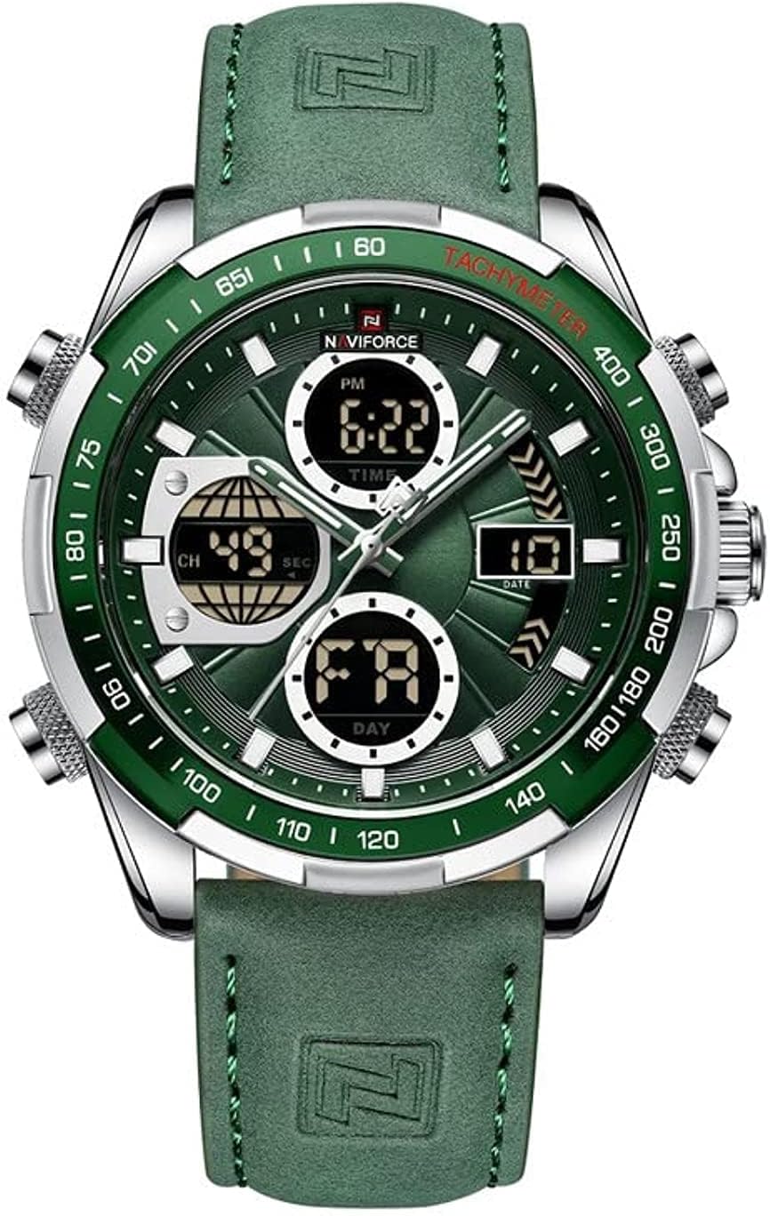 Analog Men's Watch (Green Dial Green Colored Strap)