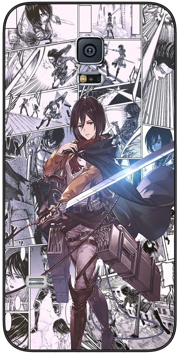 Compatible with Samsung Galaxy S5 case Attack on AOT Anime Titan 401 Soft TPU Rubber Protection Cover Black