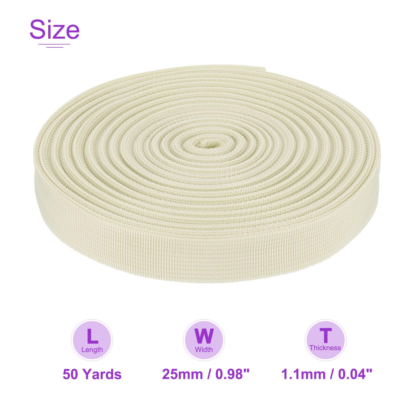 DMiotech 25 Iarde 22M x 50mm Larghezza, Cinghia Nylon, Cinghia Poliestere Piatta,Reggette per Zaini Artigianali Fai da Te, Cucito, Riparazione Attrezzature Esterni, Verde