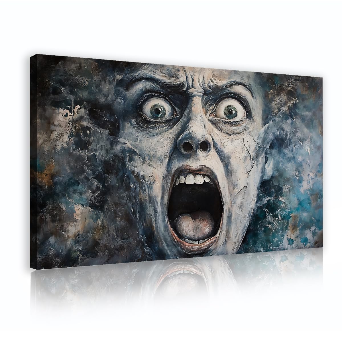 YUNART Poster di film horror vintage opera d'arte spettrale Halloween tela di canapa arte della parete classica stampa di pittura spaventosa per soggiorno Home Decor 45x80cm Innerframe