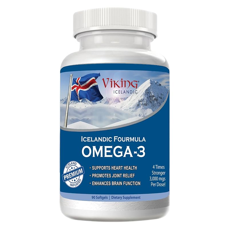 Viking Óleo de Peixe Ômega-3 EPA e DHA 3000 mg 90 cápsulas gelatinosas