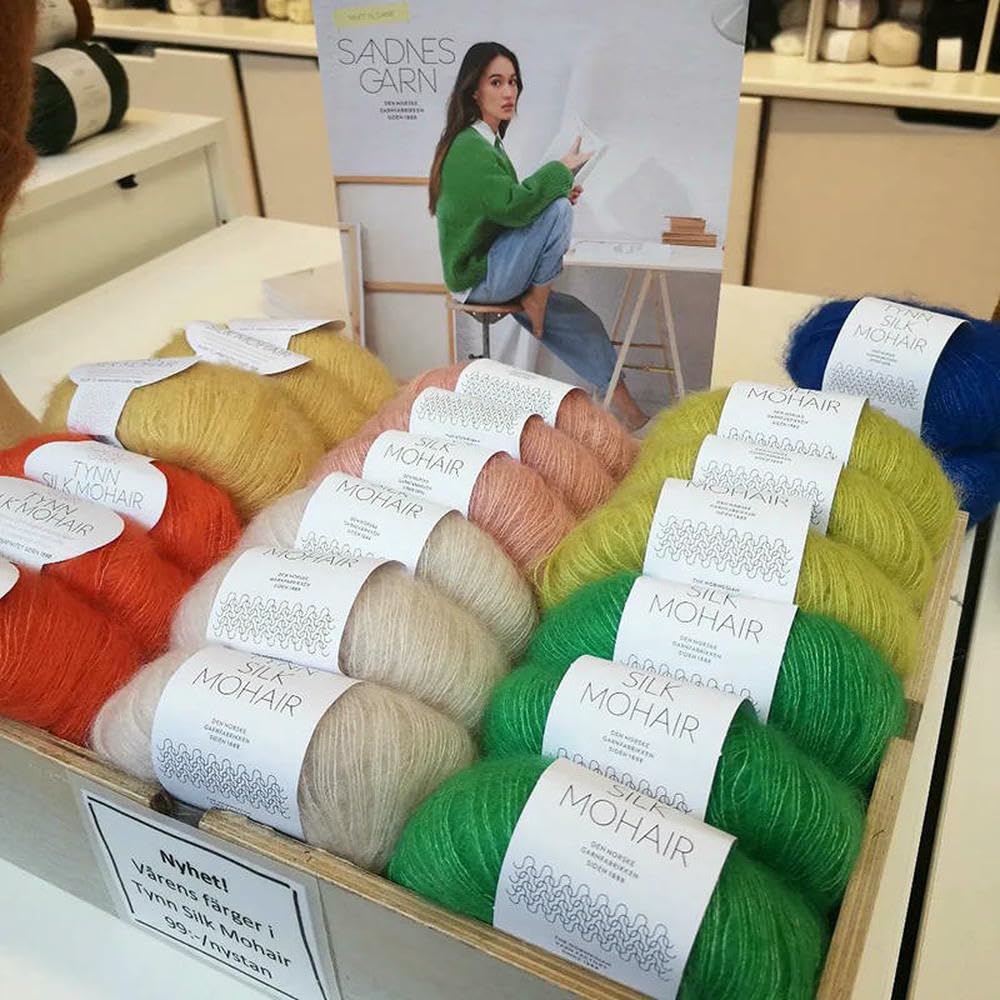 1 gomitolo da 25 g di Filato per Maglieria in Seta e Mohair