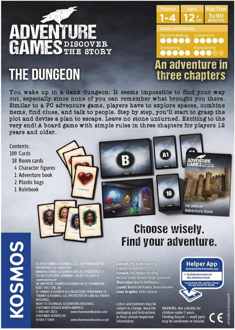 Adventure Games: The Dungeon - A Kosmos Game from Thames & Kosmos | Collaborative, Replayable Storytelling Gaming Experience for 2 To 4 Players Ages 12+