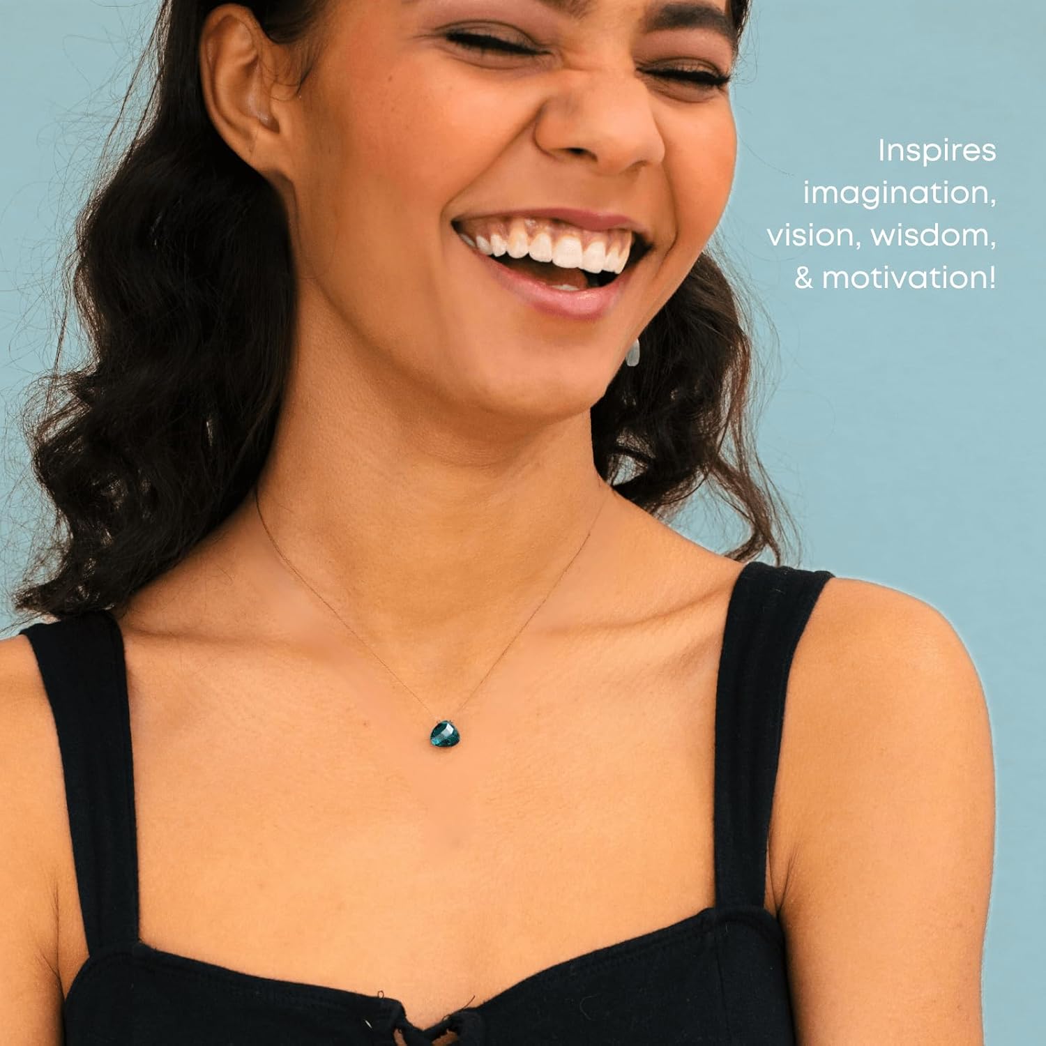 SOULKU Crystal Necklace, Handmade Healing Crystal Jewelry, Inspirational Jewelry For Women, 9x9 mm Cut Glass Crystal, Lobster Clasp and Extender with 16" Nylon Cord - Image 3