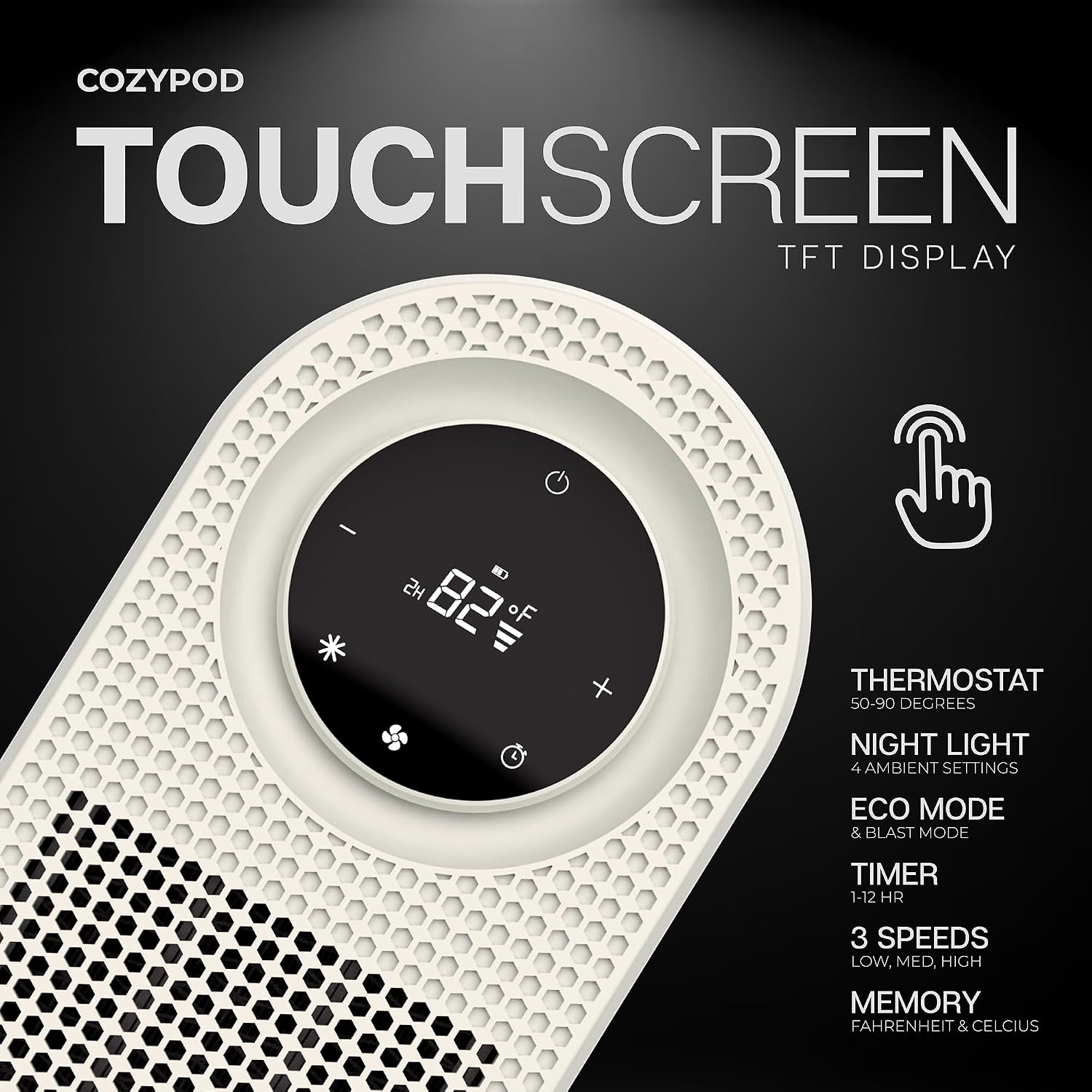 Venty CozyPod heater with remote control