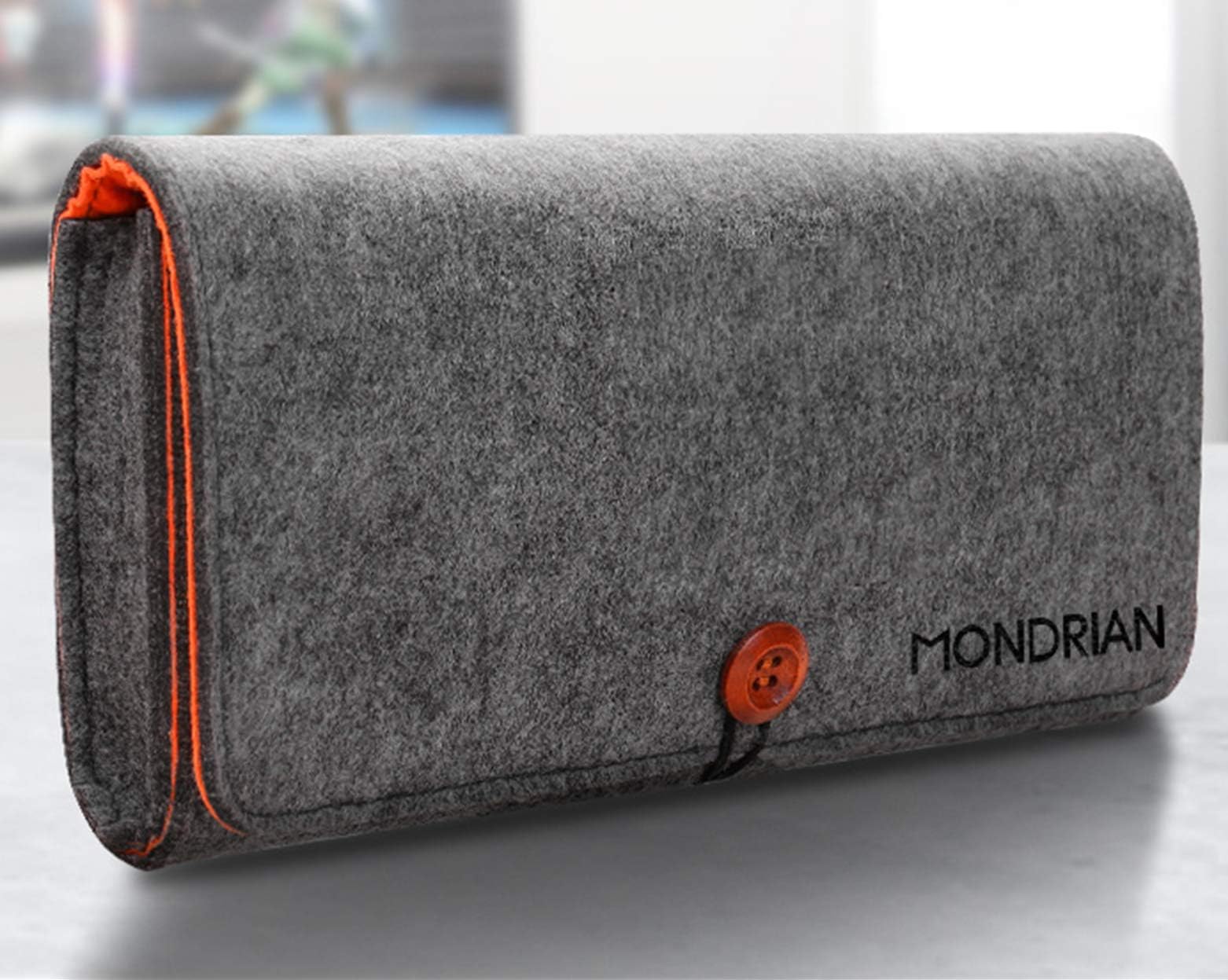 Carrying Case Compatible with Nintendo Switch Portable Travel Bag Cover Ultra Slim Protective Felt Pouch with 5 Game Cartridges Holders Gray by MONDRIAN