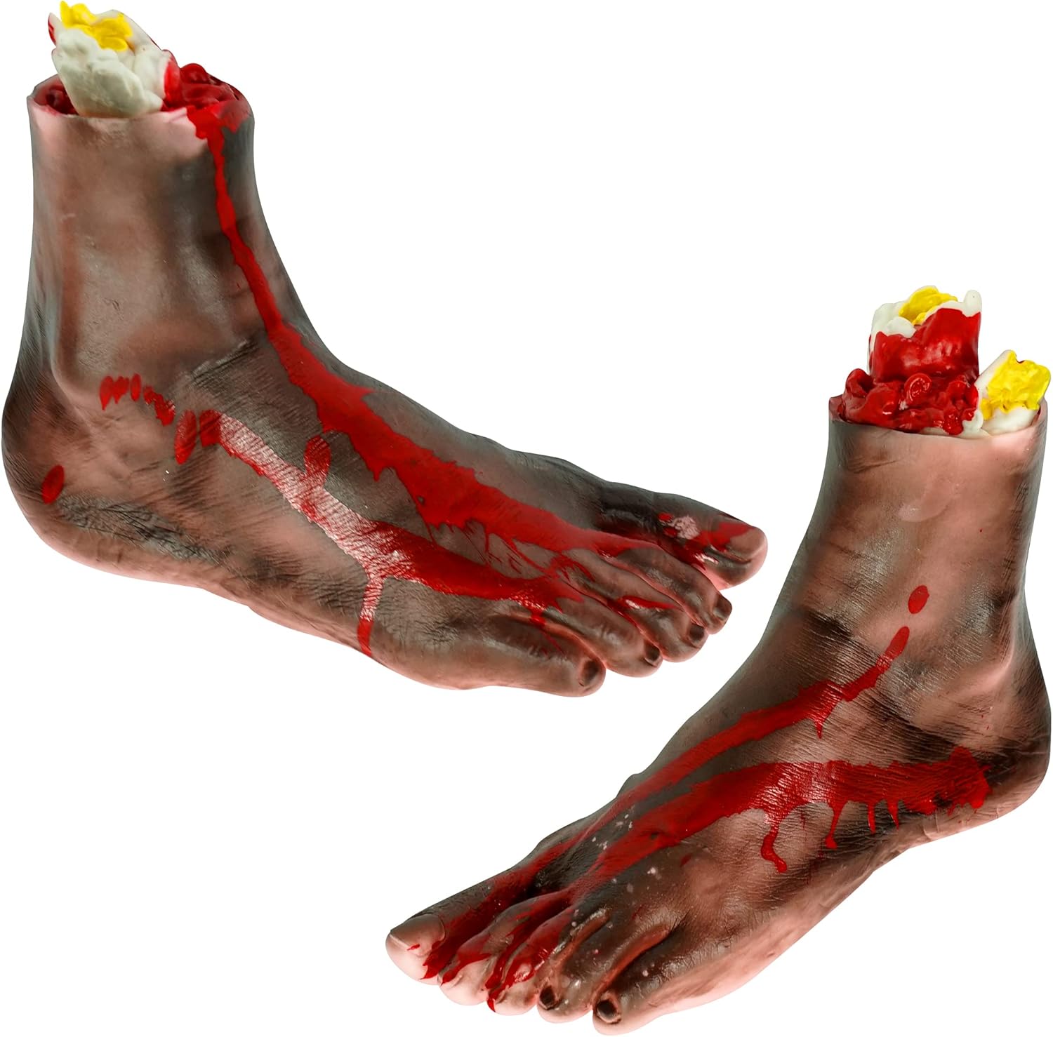 KatchOn Realistic Fake Feet - Bloody Severed Foot for Halloween Party Decorations & Cosplay
