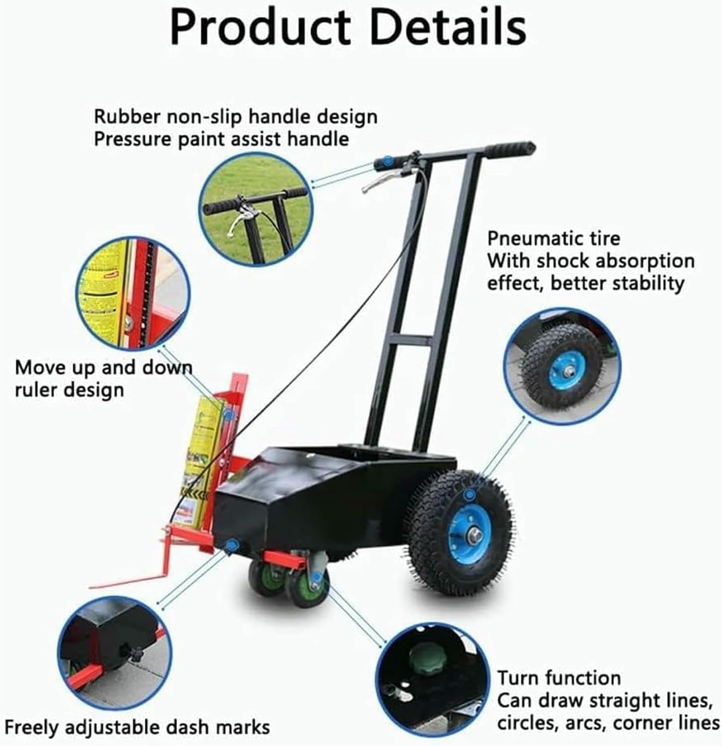 Parking Lot Line Marking Machine - Durable Road Marking Equipment for Driveways and Parking Areas, Easy to Use