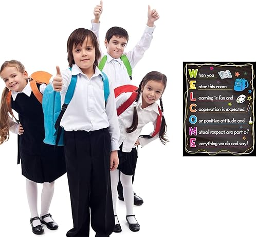 Miniatura 6 de Póster de bienvenida para el aula, decoración de aula de regreso a clases, letrero motivacional de 11 x 14 pulgadas para decoración de aula de