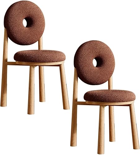 Miniatura 54 de JKGHK Donut Dining Chairs, Upholstered Kitchen Chairs with Back, Armless Living Room Chair with Metal Legs, Plush Accent Chair for Bedroom, Balcony,