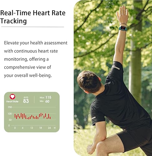 Miniatura 10 de Stiive Monitor de actividad física, reloj inteligente para hombres y mujeres, reloj de actividad con monitor de frecuencia cardíaca, podómetro,