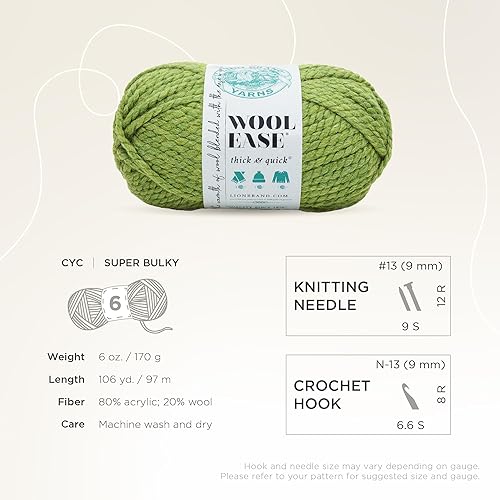 Vista 51 de Lion Brand Yarn Wool-Ease Thick & Quick Yarn - 318.2 ft, Graphite Grafito