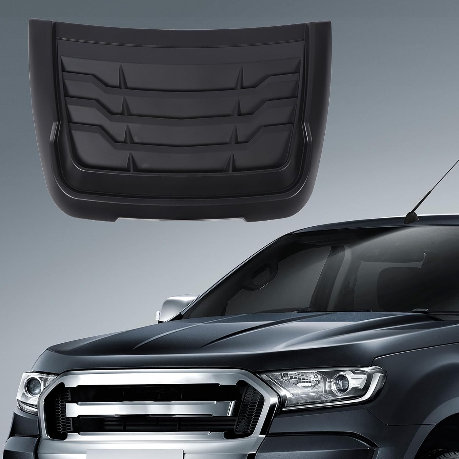 Jiawu Hood Air Vents for Car Hood Scoop, Bonnet Vent Hood Air Intake Trim Cover Decor, Hood Scoop Car Hood Vent for XLT XLS XL 2015 to 2022, Bonnet Vent Cover Accessory (Matte