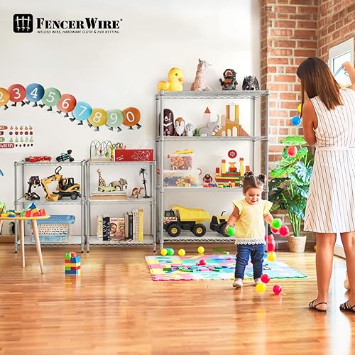 Miniatura 2 de Fencer Wire NSF - Estantería de alambre de altura ajustable con forro estantería de almacenamiento para sótano estantes de almacenamiento de acero