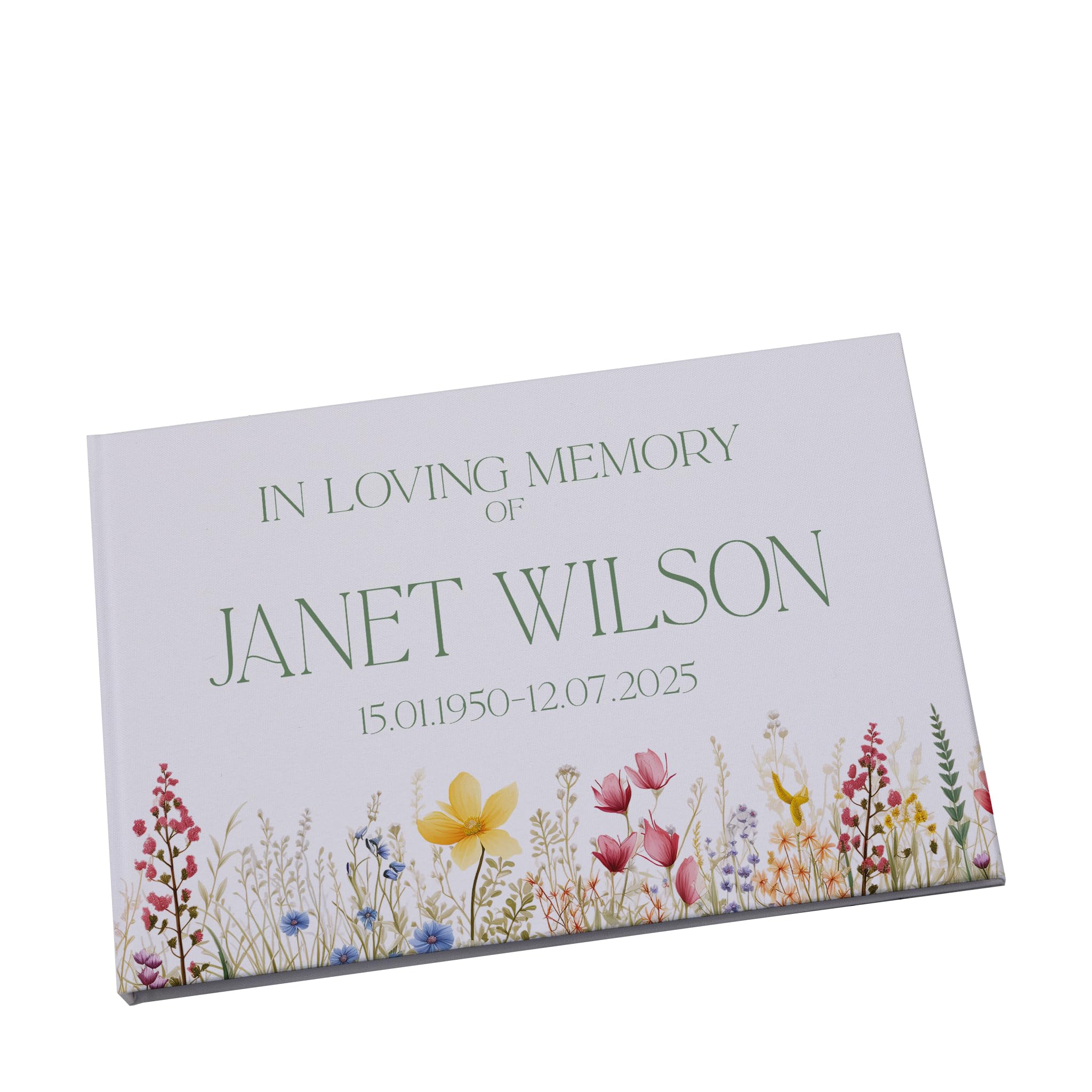 Personalised Large Funeral Memory Book For Condolence & Memorial Guest Signing Book Sympathy Gift