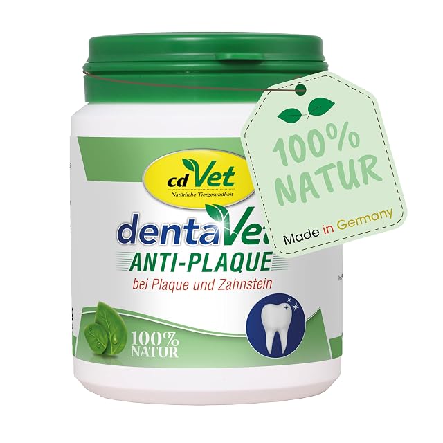 dentaVet Polvo antiplaca para Perros y Gatos - Cuidado Dental Natural, 150 g
