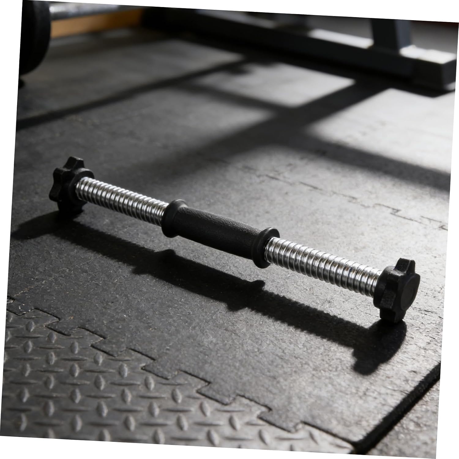 PRETYZOOM Adjustable Threaded Dumbbell Bars Non-slip Grip Dumbbell Rods 2pcs with Spinlock Collars, Ergonomic Steel Handles for 1-inch Weight Plates for Home Gym Sessions and Weightlifting