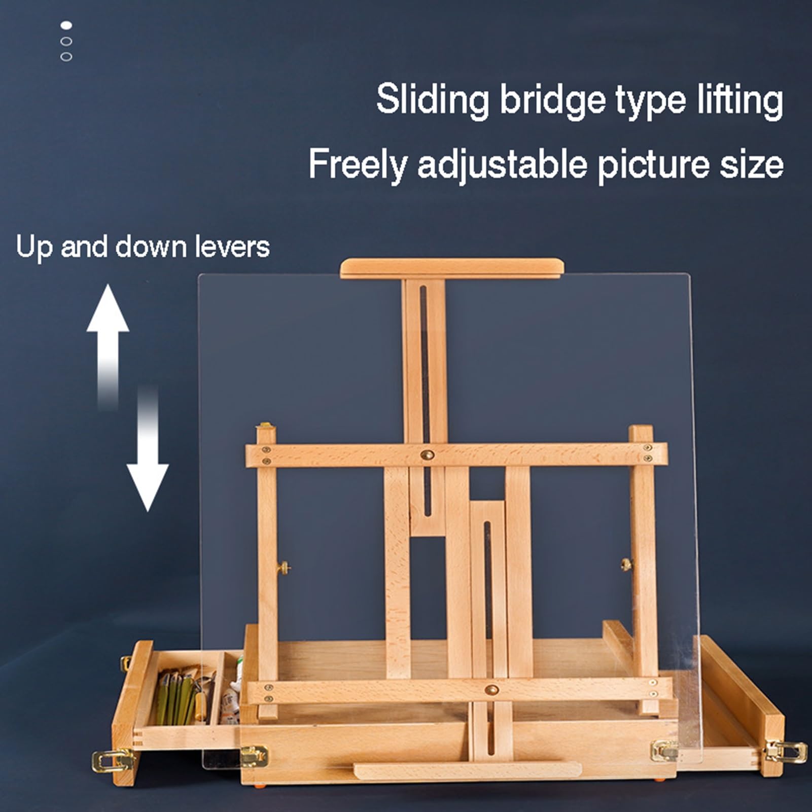 Chevalet de table en bois, chevalet de boîte à croquis portable pour peinture, support de dessin artistique pour débutants et professionnels, idéal pour une utilisation à la maison ou en studio