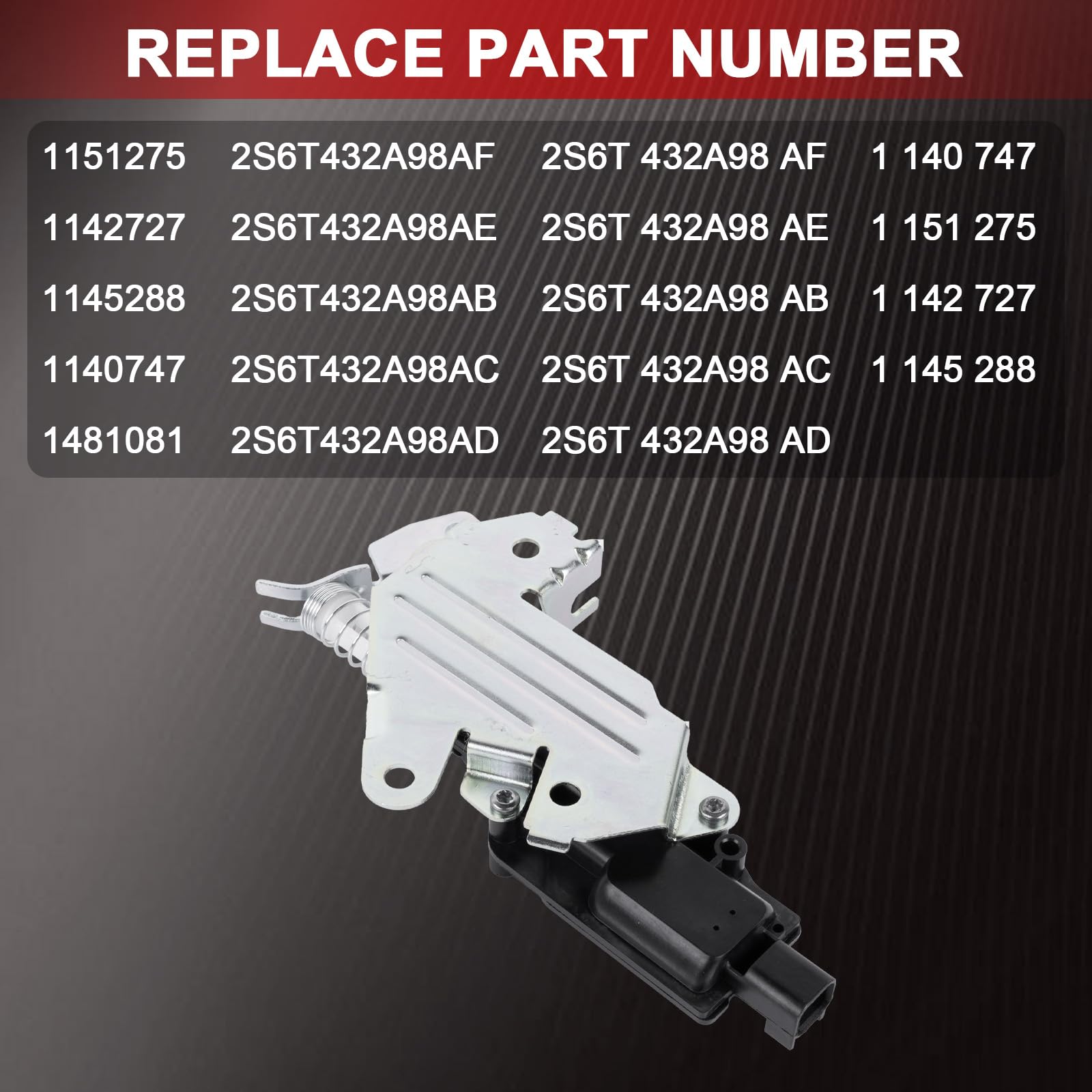 Attuatore per serratura portellone posteriore Flydida Fiesta, serratura bagagliaio, adatto per Fusion JU 2002-2012, Fiesta MK5 JD JH 2002-2010, MK6# 2S6T432A98AF 2S6T432A98AE 1481081