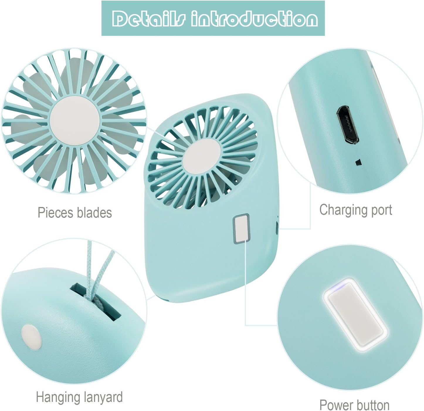 Aluan Handheld Fan Mini Fan Powerful Small Personal Portable Fan Speed Adjustable USB Rechargeable Eyelash Fan for Kids Girls Woman Man Home Office Outdoor Travel : Home & Kitchen