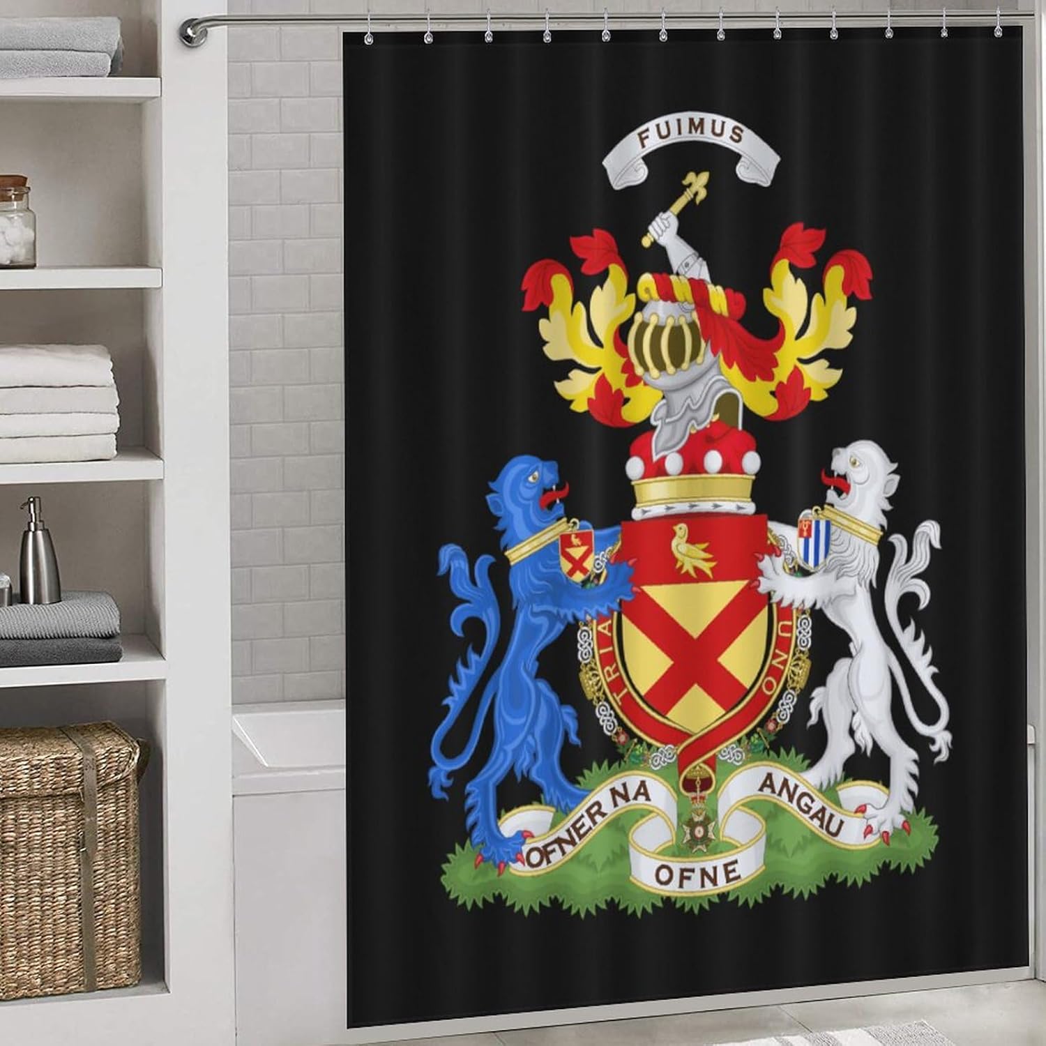 Coats of Arms of Henry Bruce Funny Shower Curtains Washable Bath Curtain Liner with Hooks for Bathroom Bath Tubs 66x72Inch（168x183cm）